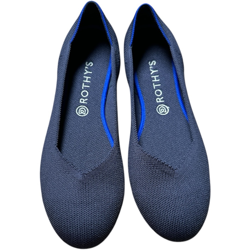Rothy’s The Flat Slip On Shoes Maritime Navy Blue Woman's Size 12 Round Toe